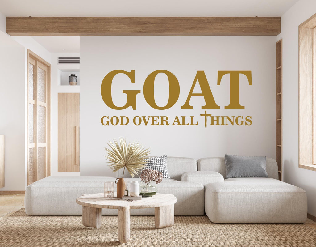 God Over all Things, Religious Wall Sign, Christian Wall Words, Church Sanctuary Wall Art, Church Wall Decor, Religious Wall Art 642RS