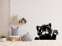 Load image into Gallery viewer, Peeking Cat Wall Art Decal, Cat wall decals, Gift for Kids, Grooming wall decor, Veterinary decals, Pet shop cat wall vinyl decal 635LU