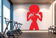 Load image into Gallery viewer, Boxing Girl Gym Wall Decal Afro Girl Power fitness Quote Decor Workout Art Vinyl Gym Wall Stickers Bedroom Gym Workout Girl Crossfit 643RS