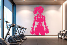 Load image into Gallery viewer, Boxing Girl Gym Wall Decal Afro Girl Power fitness Quote Decor Workout Art Vinyl Gym Wall Stickers Bedroom Gym Workout Girl Crossfit 644RS