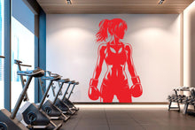 Load image into Gallery viewer, Boxing Girl Gym Wall Decal Afro Girl Power fitness Quote Decor Workout Art Vinyl Gym Wall Stickers Bedroom Gym Workout Girl Crossfit 644RS