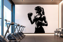 Load image into Gallery viewer, Boxing Girl Gym Wall Decal Girl Power fitness Quote Decor Workout Art Vinyl Gym Wall Stickers Bedroom Gym Workout Girl Crossfit 645RS