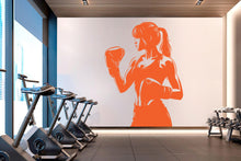 Load image into Gallery viewer, Boxing Girl Gym Wall Decal Girl Power fitness Quote Decor Workout Art Vinyl Gym Wall Stickers Bedroom Gym Workout Girl Crossfit 645RS