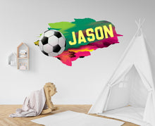 Load image into Gallery viewer, Soccer wall decor, Football Wall Decal Sport Vinyl, Football stickers, Boys Passion, Goal Wall Art, Wall Stickers, Kids Room, Decor, 620LU