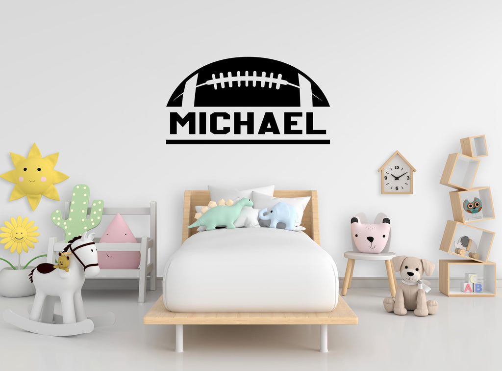 Large Custom Name American Football wall decal Sport Wall Decal Kids Decal Personalized Gifts wall Vinyl Wall Sticker Boy Room 622LU