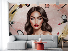 Load image into Gallery viewer, Beauty Salon wallpaper, Beautiful women wall mural, Eyelashes wallpaper, Office Decor, Business Wall Decal, Wall Art Office 650RS