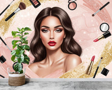 Load image into Gallery viewer, Beauty Salon wallpaper, Beautiful women wall mural, Eyelashes wallpaper, Office Decor, Business Wall Decal, Wall Art Office 650RS