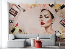 Load image into Gallery viewer, Beauty Salon wallpaper, Beautiful women wall mural, Eyelashes wallpaper, Office Decor, Business Wall Decal, Wall Art Office 651RS