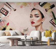Load image into Gallery viewer, Beauty Salon wallpaper, Beautiful women wall mural, Eyelashes wallpaper, Office Decor, Business Wall Decal, Wall Art Office 651RS