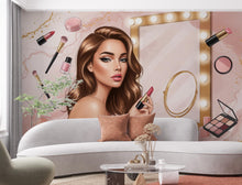 Load image into Gallery viewer, Beauty Salon wallpaper, Beautiful women wall mural, Eyelashes wallpaper, Office Decor, Business Wall Decal, Wall Art Office 652RS