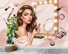 Load image into Gallery viewer, Beauty Salon wallpaper, Beautiful women wall mural, Eyelashes wallpaper, Office Decor, Business Wall Decal, Wall Art Office 652RS