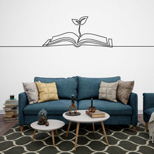Load image into Gallery viewer, Book Line Art Minimalist Wall Decor, Library vinyl wall art decals, education decals, reading room, nurseries, school, kids gifts 636LU