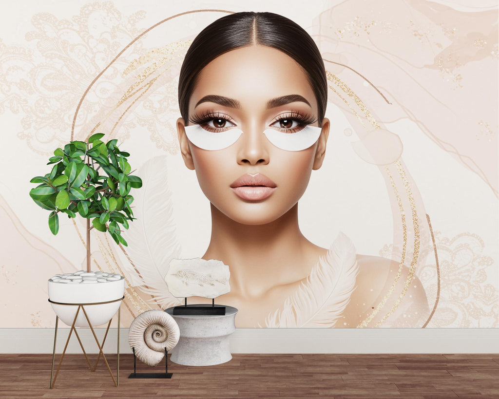 Eyelashes Beauty Salon wallpaper, Beautiful women wall mural, Salon wallpaper, Office Decor, Business Wall Decal, Wall Art Office 655RS