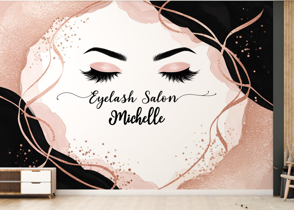 Eyelashes Beauty Salon wallpaper, Beautiful women wall mural, Salon wallpaper, Office Decor, Business Wall Decal, Wall Art Office 656RS