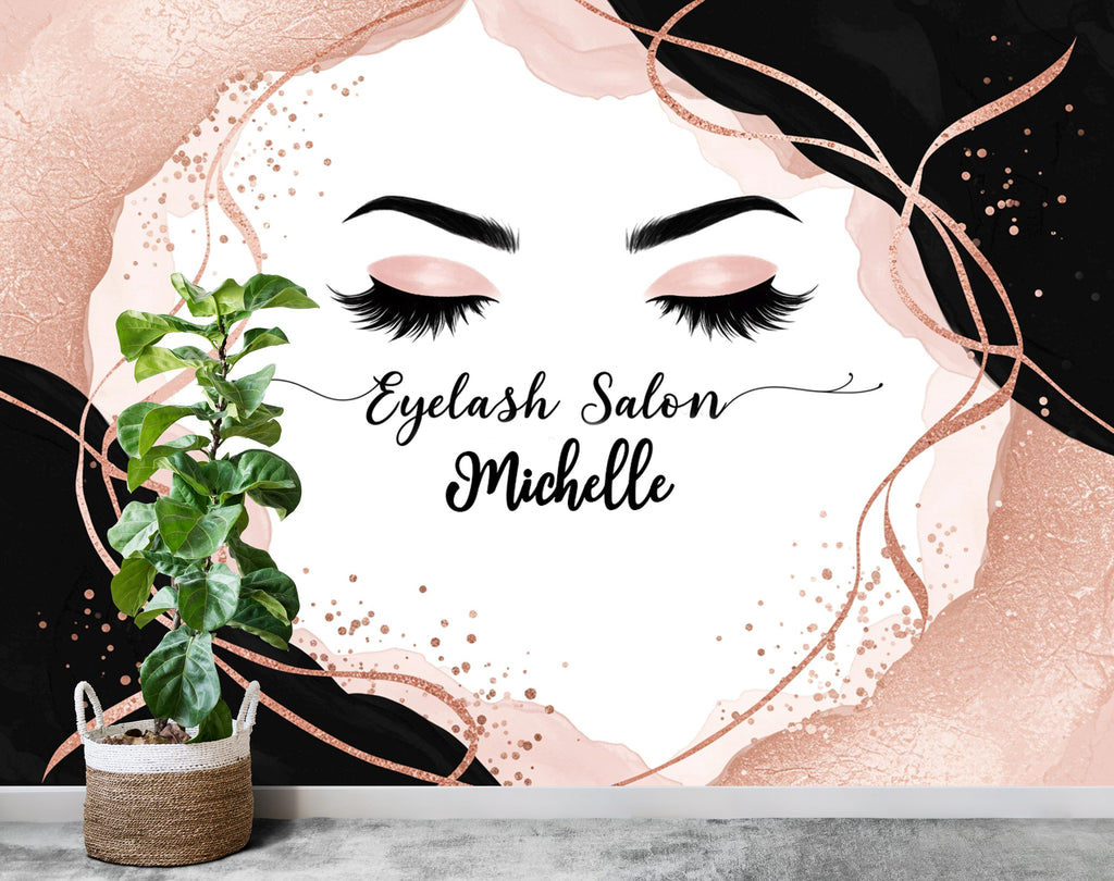 Eyelashes Beauty Salon wallpaper, Beautiful women wall mural, Salon wallpaper, Office Decor, Business Wall Decal, Wall Art Office 656RS