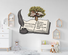 Load image into Gallery viewer, Library Book Tree Wall Art Decal, Library Wall Decal, Education Decals, Kids Room, Reading room, Nurseries, School, Kids Gifts, Dorm 637LU