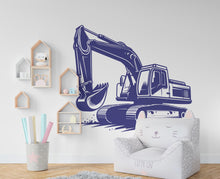 Load image into Gallery viewer, Excavator wall decal Construction Excavator Truck Wall Decal Kids Decal Custom Name Name Nursery wall Vinyl Sticker Decor 616RS