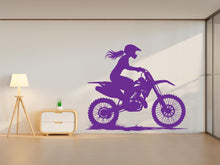 Load image into Gallery viewer, Motocross Girl Wall Decal, Girl Motocross Decor, Girl Motocross Wall Art, Motocross Decor, Motorcross Wall Sticker, Motocross Vinyl 620RS