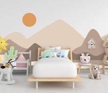 Load image into Gallery viewer, Minimalist Mountain Line Art Wall Decal – Boho Colorful Nature Decor – Modern Home Accent – Nursery Mountain Wall Sticker, Kids Room 626LU