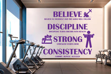 Load image into Gallery viewer, Workout Vinyl Gym Wall Decal, Inspirational Words, Gym Decal, Fitness Collage, Gym Wall Art Gym Decor Gym Wall Decor Motivational Art 660RS