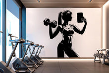 Load image into Gallery viewer, Gym Girl selfie Wall Decal Girl Power fitness Quote Decor Workout Art Vinyl Gym Wall Stickers Bedroom Gym Workout Motivation Crossfit 661RS