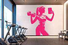 Load image into Gallery viewer, Gym Girl selfie Wall Decal Girl Power fitness Quote Decor Workout Art Vinyl Gym Wall Stickers Bedroom Gym Workout Motivation Crossfit 661RS