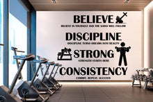 Load image into Gallery viewer, Workout Vinyl Gym Wall Decal, Inspirational Words, Gym Decal, Fitness Collage, Gym Wall Art Gym Decor Gym Wall Decor Motivational Art 660RS