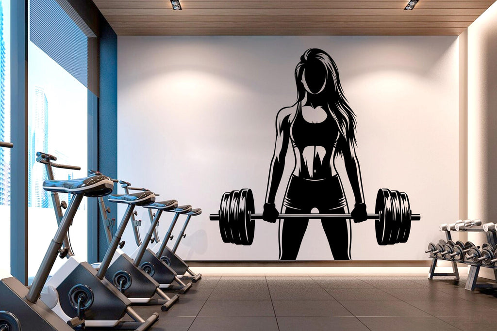 Gym Wall Decal Afro Girl Power fitness Quote Decor Workout Art Vinyl Gym Wall Stickers Bedroom Gym Workout Girl Motivation Crossfit 625RS