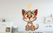 Load image into Gallery viewer, Confuse Cat wall decal Cat Mom decor Cat kids Cat wall art Decal Cat Lover Animals Cat Mom Wall Bathroom Wall Decals Stickers Vinyl 001EP