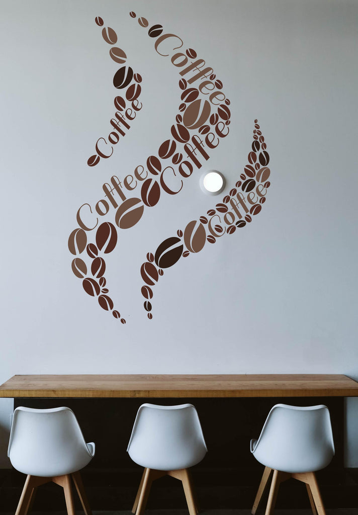 Coffee Vinyl Sticker Decal, Coffee Stickers, Coffee Shop Wall Decor, Coffee Shop Wall Art Decal, Bar Restaurant Decor, Kitchen Decals 645LU