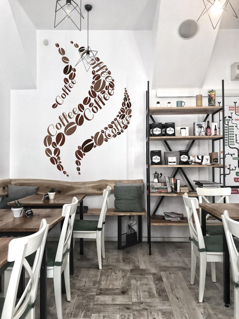 Coffee Vinyl Sticker Decal, Coffee Stickers, Coffee Shop Wall Decor, Coffee Shop Wall Art Decal, Bar Restaurant Decor, Kitchen Decals 645LU