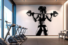 Load image into Gallery viewer, Gym Wall Decal Afro Girl Power fitness Quote Decor Workout Art Vinyl Gym Wall Stickers Bedroom Gym Workout Girl Motivation Crossfit 629RS