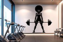 Load image into Gallery viewer, Gym Wall Decal Afro Girl Power fitness Quote Decor Workout Art Vinyl Gym Wall Stickers Bedroom Gym Workout Girl Motivation Crossfit 630RS
