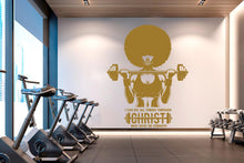 Load image into Gallery viewer, With Gods all things are Possible Afro American Fitness Wall Decal Afro Girl Workout Wall Decal Gym Wall Decor Motivational Wall Decal 632RS