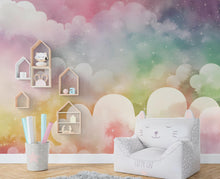 Load image into Gallery viewer, Colorful Cloud Wall Graphics Peel and Stick Cloud room Wallpaper Nursery Self Adhesive nursery wall decor Mural 633RS