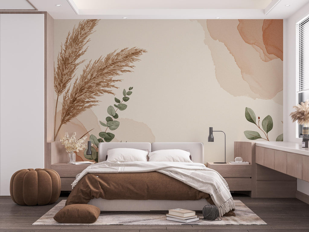 Boho Abstract Wallpaper – Neutral Earth Tones, Minimalist Aesthetic, Modern Wall Mural, Terracotta & Beige Wall Decor 663RS
