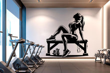 Load image into Gallery viewer, Gym Wall Decal Afro Girl Power fitness Quote Decor Workout Art Vinyl Gym Wall Stickers Bedroom Gym Workout Girl Motivation Crossfit 634RS