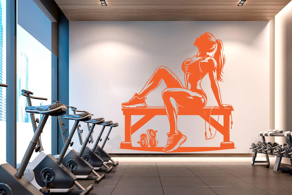 Gym Wall Decal Afro Girl Power fitness Quote Decor Workout Art Vinyl Gym Wall Stickers Bedroom Gym Workout Girl Motivation Crossfit 634RS