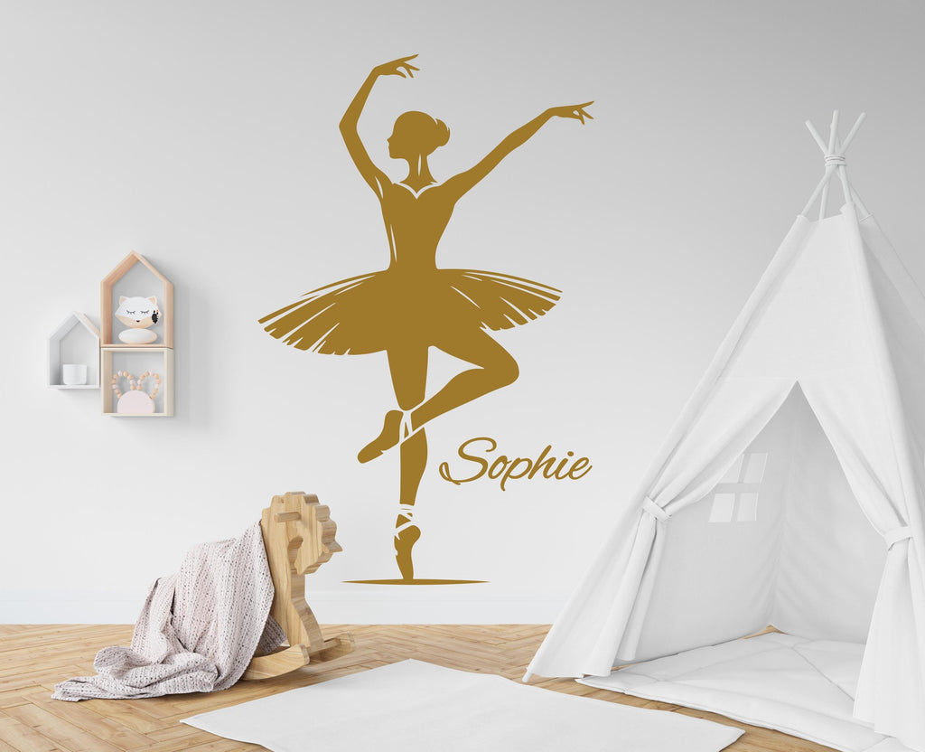 Ballerina Wall Decor, Ballerina Wall Decal, Girl room Ballerina Wall Art, Custom name Ballerina Dance Wall Sticker, Vinyl 635RS