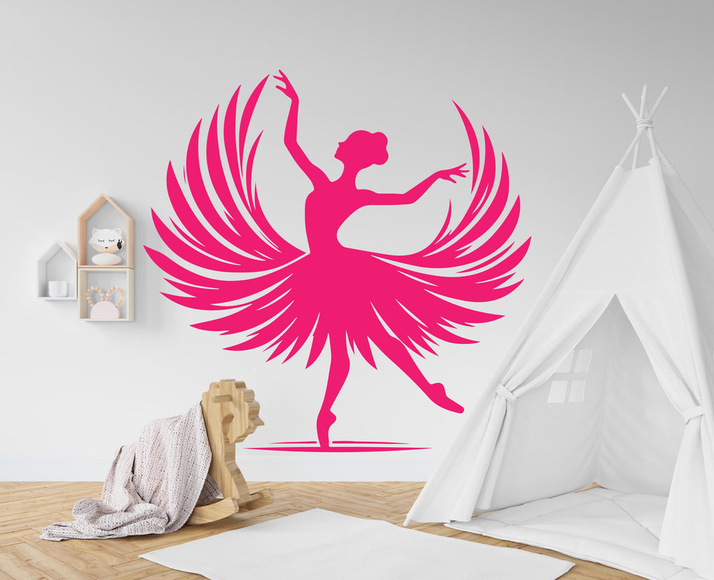 Ballerina Wall Decor, Ballerina Wall Decal, Girl room Ballerina Wall Art, Custom name Ballerina Dance Wall Sticker, Vinyl 636RS