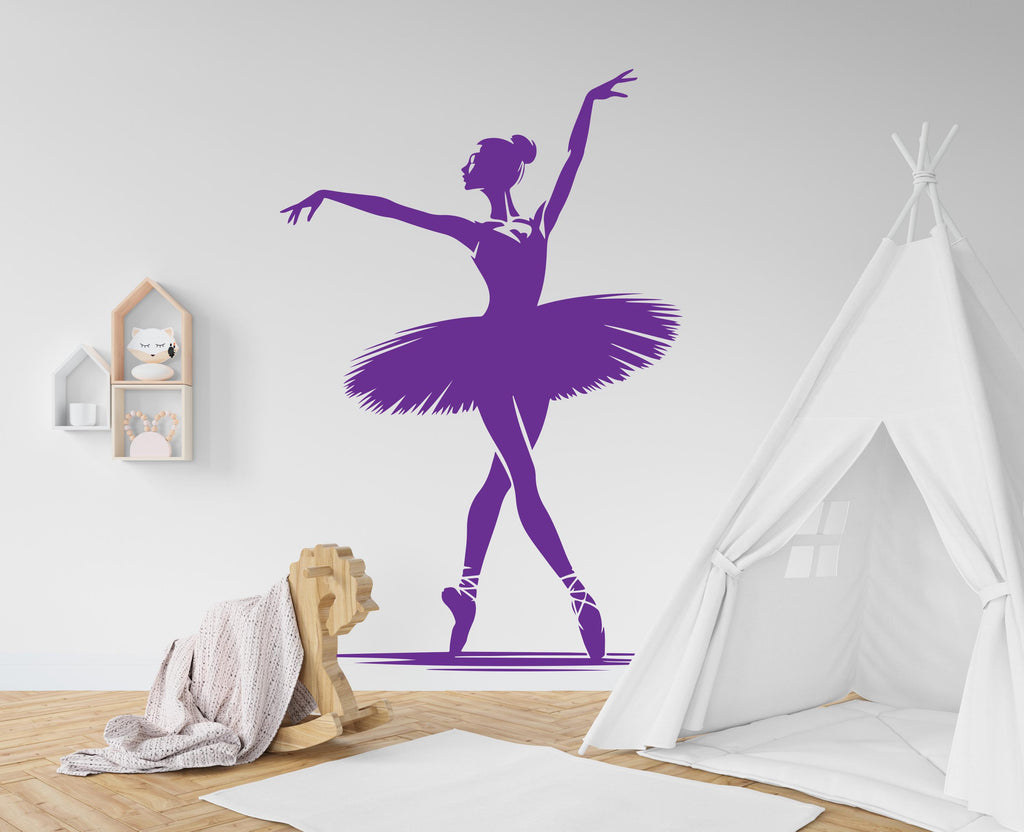Ballerina Wall Decor, Ballerina Wall Decal, Girl room Ballerina Wall Art, Custom name Ballerina Dance Wall Sticker, Vinyl 637RS