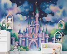 Load image into Gallery viewer, Princess Castle Wall Graphics Peel and Stick Girl room Wallpaper Nursery Self Adhesive Removable nursery wall decor Mural 664RS