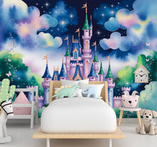 Load image into Gallery viewer, Princess Castle Wall Graphics Peel and Stick Girl room Wallpaper Nursery Self Adhesive Removable nursery wall decor Mural 664RS