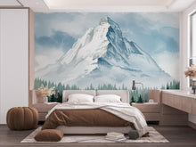 Load image into Gallery viewer, Mountain Snow Wall Graphics River Peel and Stick Forest room Wallpaper Nursery Self Adhesive Removable nursery wall decor Mural 639RS