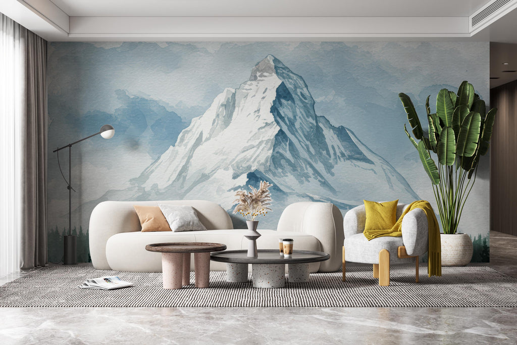 Mountain Snow Wall Graphics River Peel and Stick Forest room Wallpaper Nursery Self Adhesive Removable nursery wall decor Mural 639RS