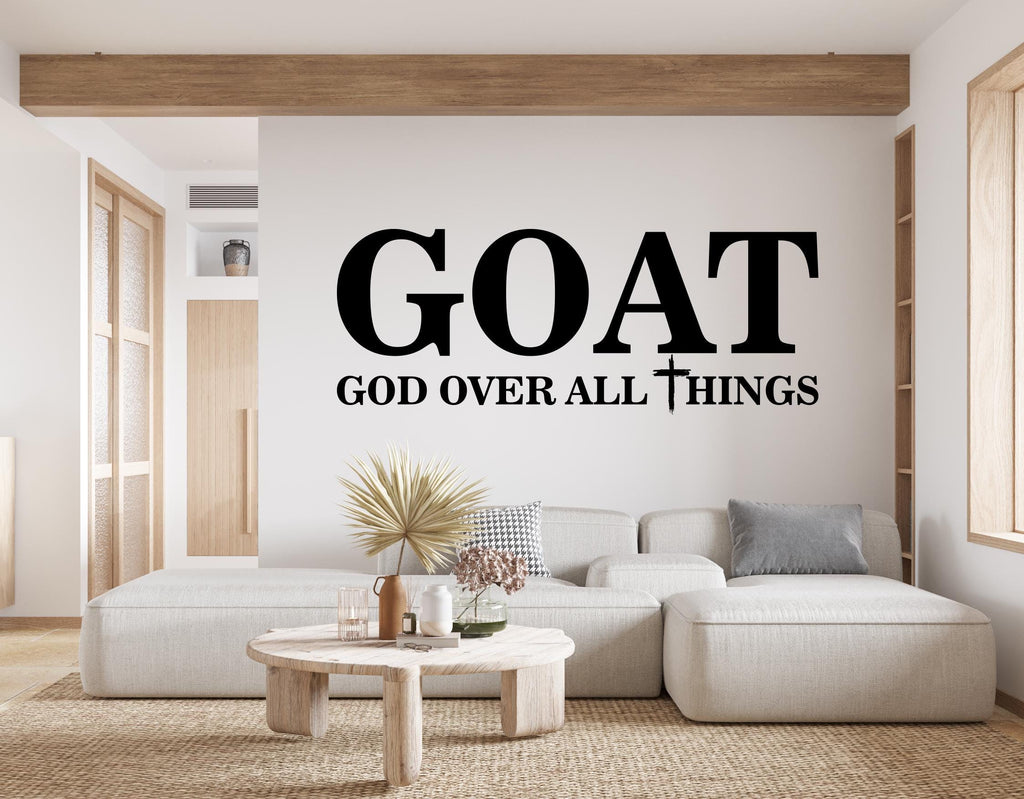 God Over all Things, Religious Wall Sign, Christian Wall Words, Church Sanctuary Wall Art, Church Wall Decor, Religious Wall Art 642RS