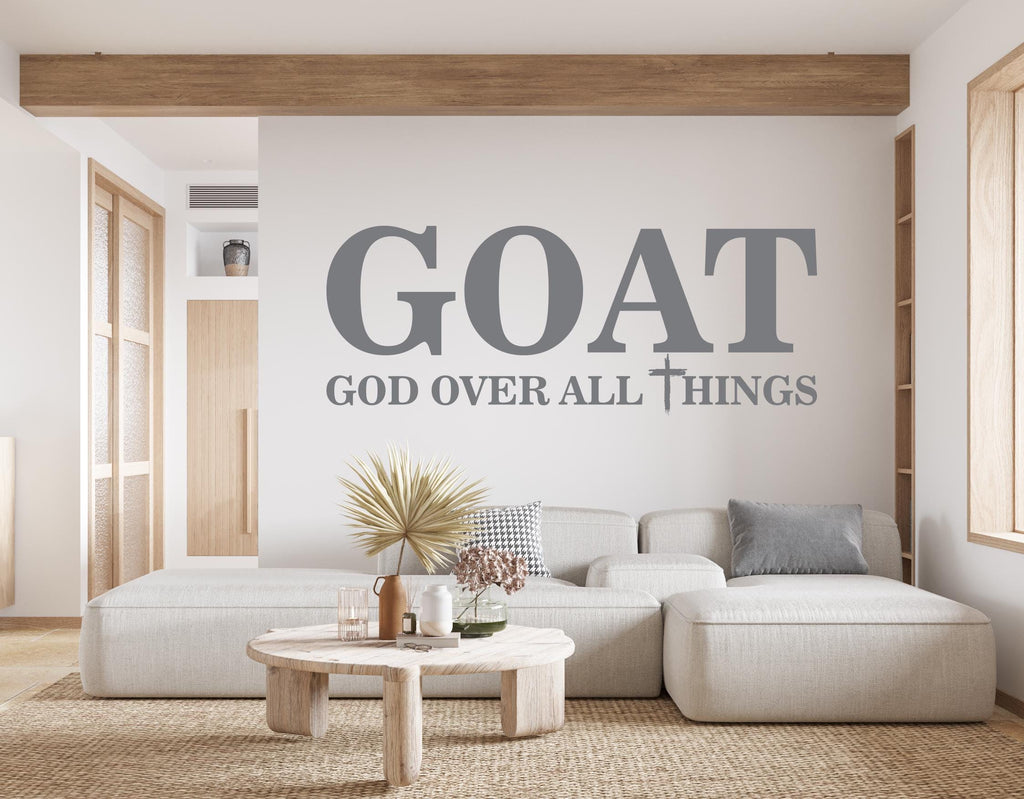 God Over all Things, Religious Wall Sign, Christian Wall Words, Church Sanctuary Wall Art, Church Wall Decor, Religious Wall Art 642RS