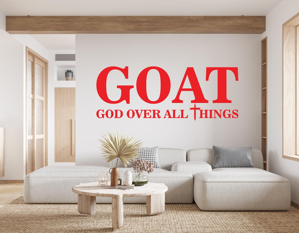 God Over all Things, Religious Wall Sign, Christian Wall Words, Church Sanctuary Wall Art, Church Wall Decor, Religious Wall Art 642RS