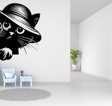 Load image into Gallery viewer, Peeking Cat Wall Art Decal, Cat wall decals, Gift for Kids, Grooming wall decor, Veterinary decals, Pet shop cat wall vinyl decal 634LU