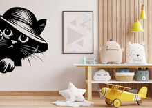 Load image into Gallery viewer, Peeking Cat Wall Art Decal, Cat wall decals, Gift for Kids, Grooming wall decor, Veterinary decals, Pet shop cat wall vinyl decal 634LU